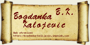 Bogdanka Kalojević vizit kartica